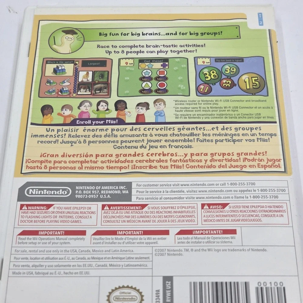 Big Brain Academy Wii Degree Nintendo Wii Game Complete CIB Tested Disc Manual